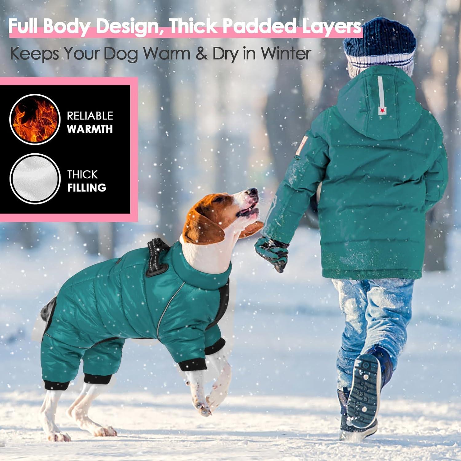 Hundemantel Winter Warme Hundejacke für Kleine Mittelhunde Reflective