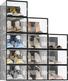 Schuhaufbewahrungsboxen Stapelbare Kunststoff Trainer Transparent