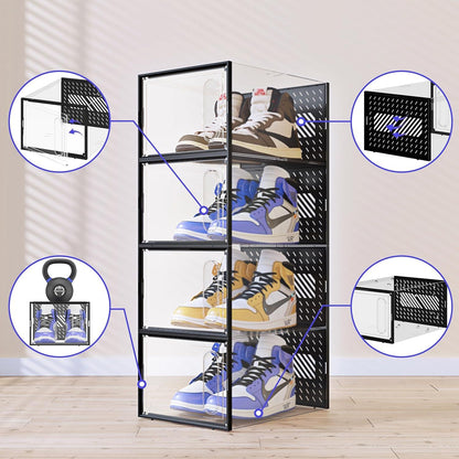 Transparente Stapelbare Schuhaufbewahrungsboxen mit magnetischer Tür