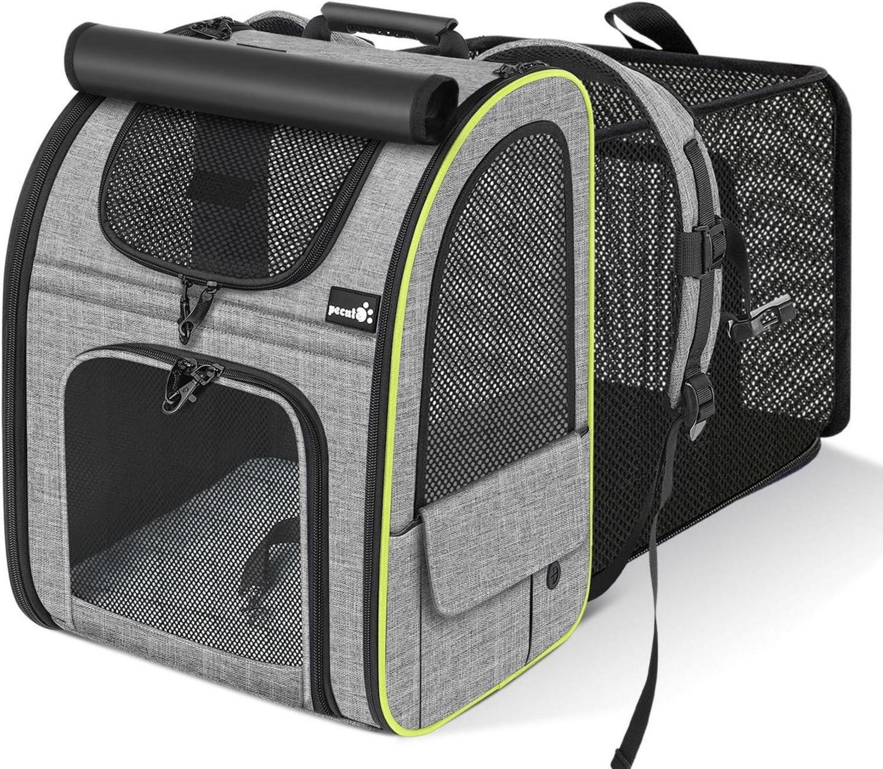 Pecute Haustier Rucksack mit Erweiterbarem Platz und Netzfenster