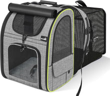 Pecute Haustier Rucksack mit Erweiterbarem Platz und Netzfenster
