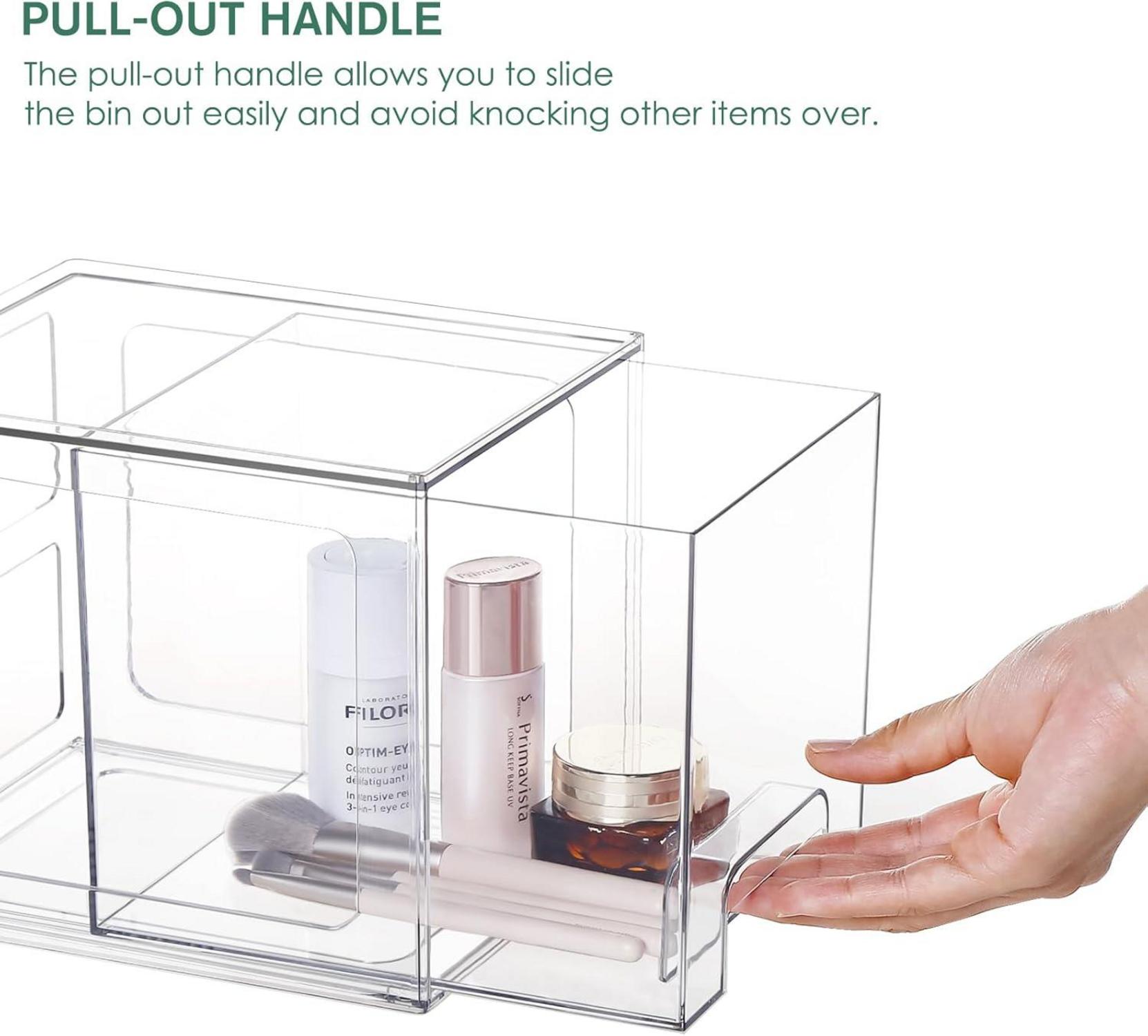 Greentainer Kosmetik Organizer Schubladen Stapelbar Acryl Make-up 2er