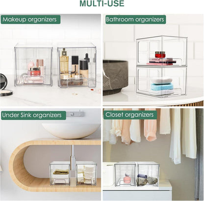 Transparenter Acryl-Kosmetik-Organizer, stapelbar