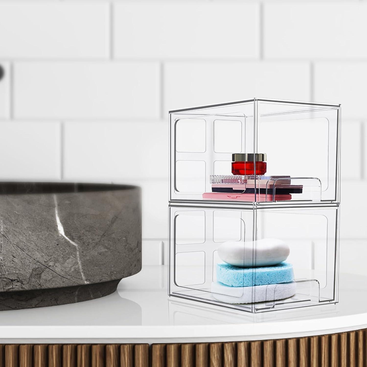 Transparenter Acryl-Kosmetik-Organizer, stapelbar
