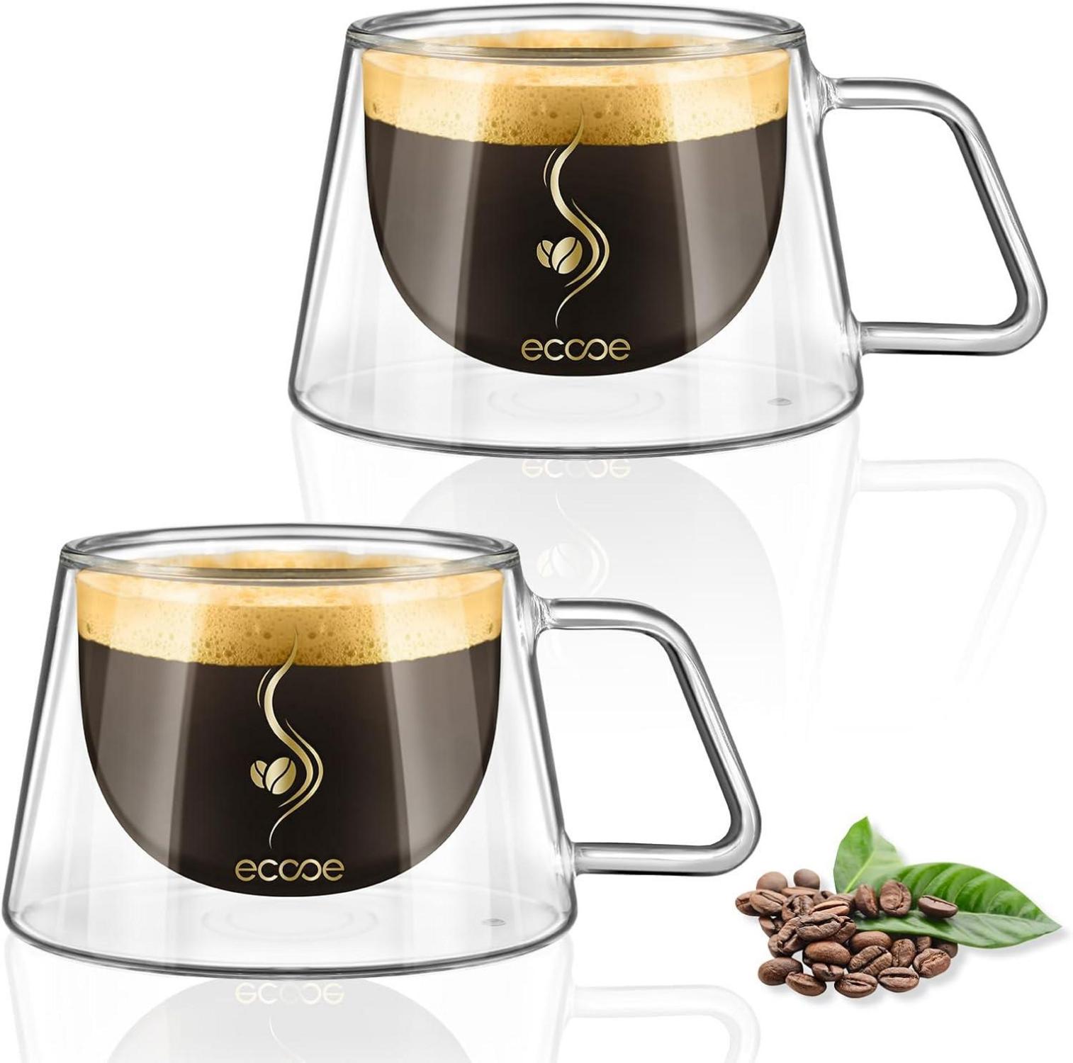 Doppelwandige Espressotassen aus Glas 120ml 2er Set