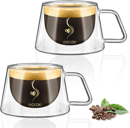 Doppelwandige Espressotassen aus Glas 120ml 2er Set