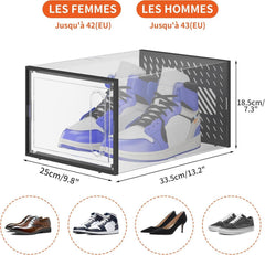 Transparente stapelbare Schuhboxen mit magnetischer Tür, 8 Stück