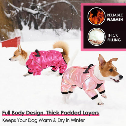 Wasserdichter Hundemantel Winterjacke für kleine Mittelhunde Pink