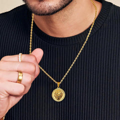 Herren Kette mit Löwe Anhänger in Gold, 18K