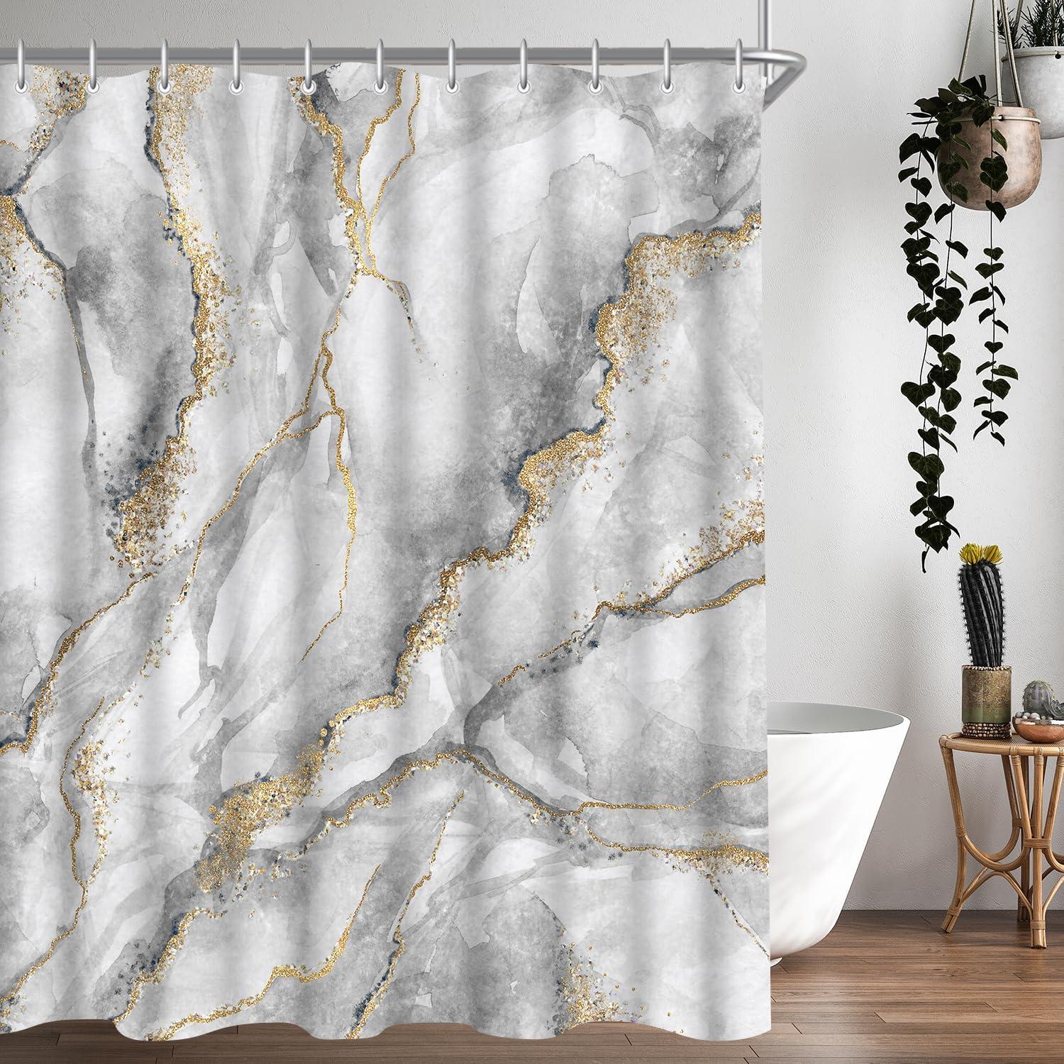 Duschvorhang Marmor Antischimmel 200x200cm Wasserabweisend Textil