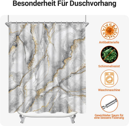 Duschvorhang Marmor 200x200cm Antischimmel Wasserabweisend