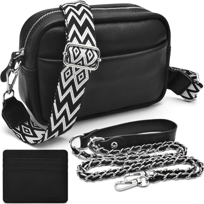 Handy Umhängetasche Echtes Leder Crossbody Bag mit 2