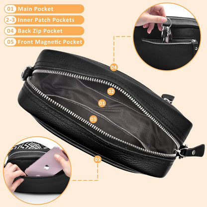 Handy Umhängetasche Echtes Leder Crossbody Bag mit 2