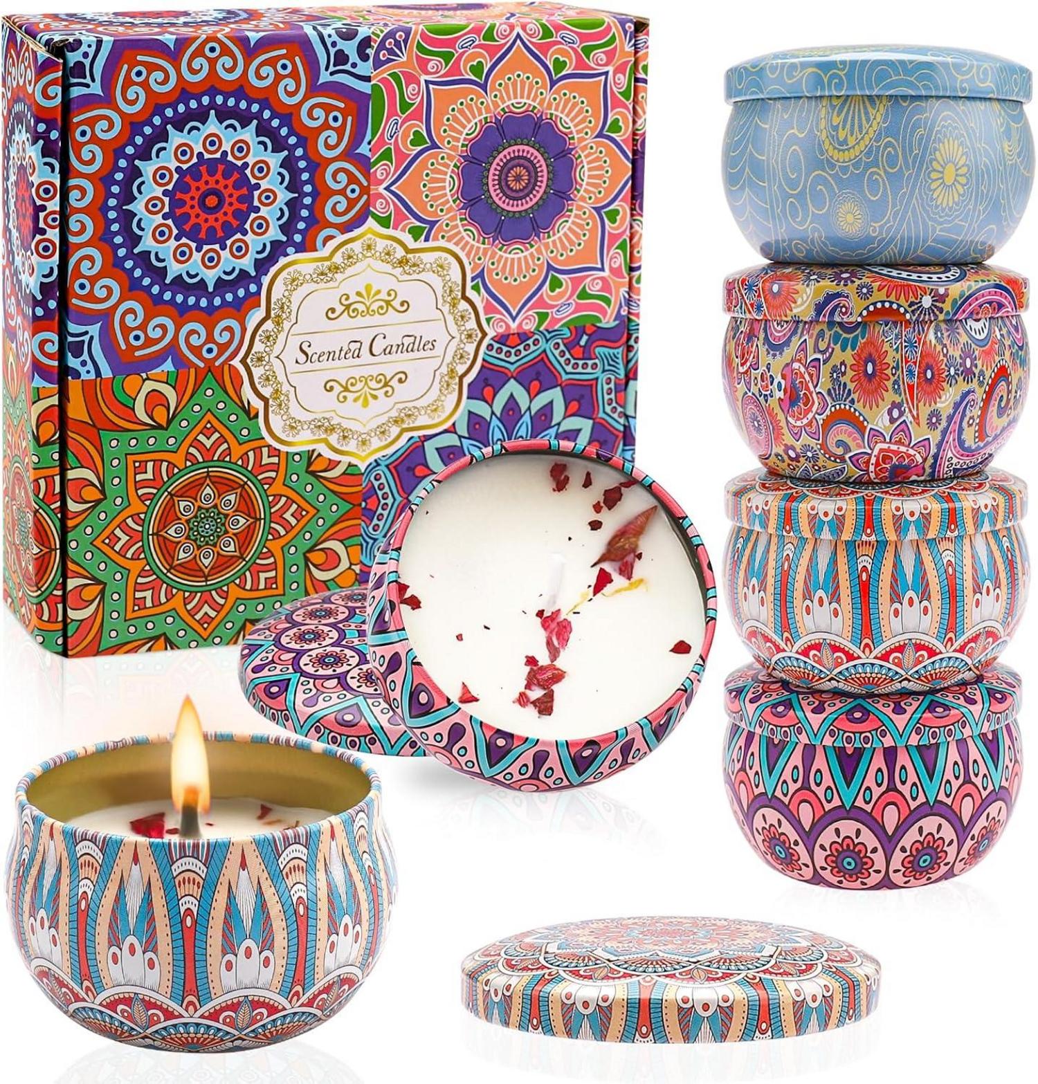 Duftkerzen Geschenkset Natürliches Sojawachs Kerzenset Aromatherapie 4