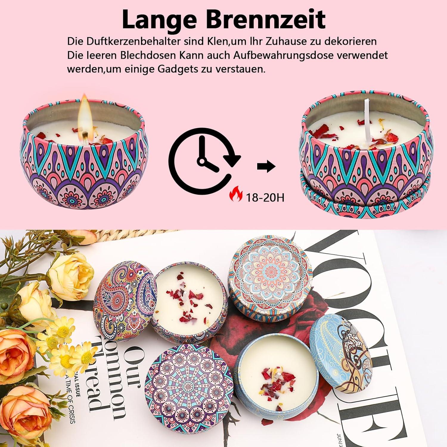 Duftkerzen Set 4 Stück Sojawachs Geschenkset Aromatherapie Stressabbau