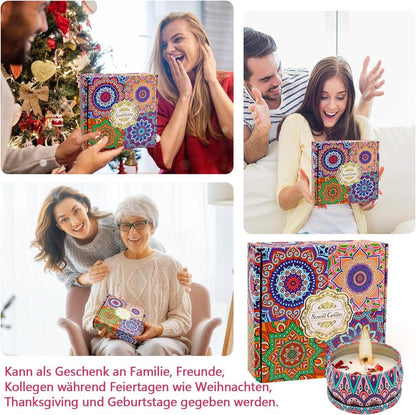 Duftkerzen Set 4 Stück Sojawachs Geschenkset Aromatherapie Stressabbau