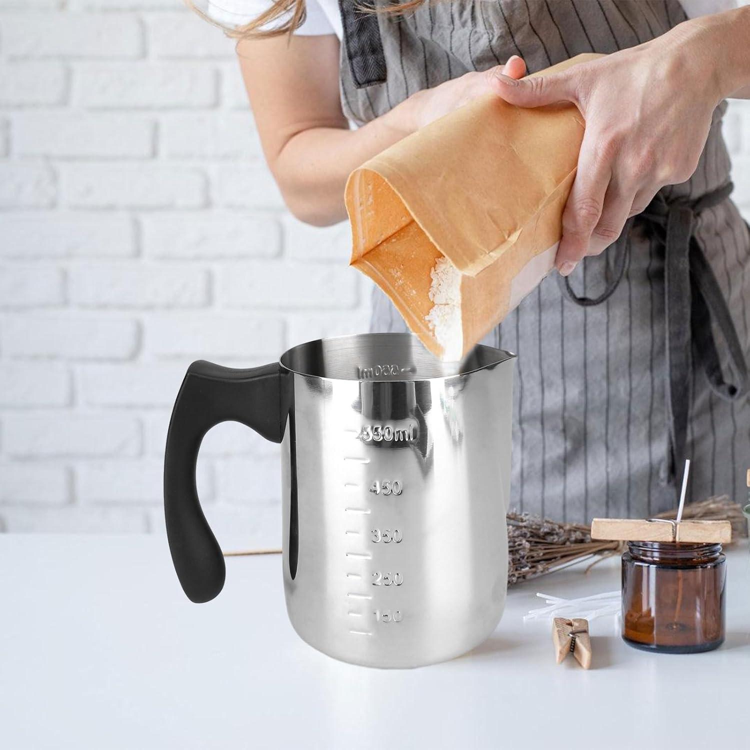 Schmelztopf 600ml Edelstahl Wasserbad Schmelzschale Kerzenwachs Zucker Käse Schokolade