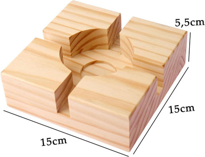 Teewärmer Holz Stövchen Teekanne 15x15cm Handgemacht Tee