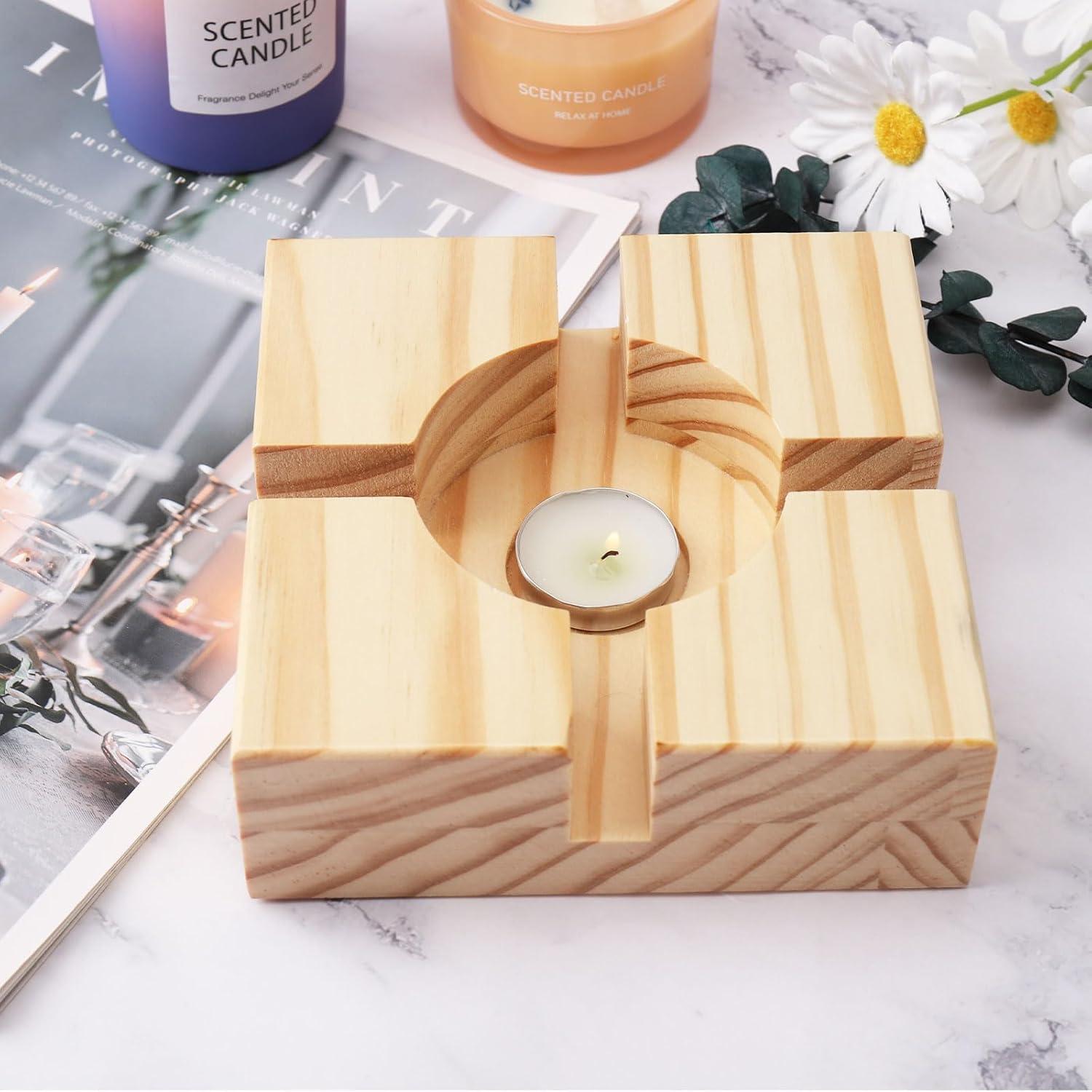 Holz Stövchen Teekanne Kerzenständer Teelichthalter