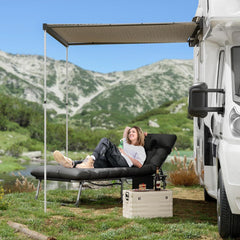 Klappbare Camping Liege mit verstellbarer Rückenlehne und