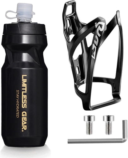 Fahrrad Flaschenhalter mit 21 Oz Trinkflasche Schwarz Gold
