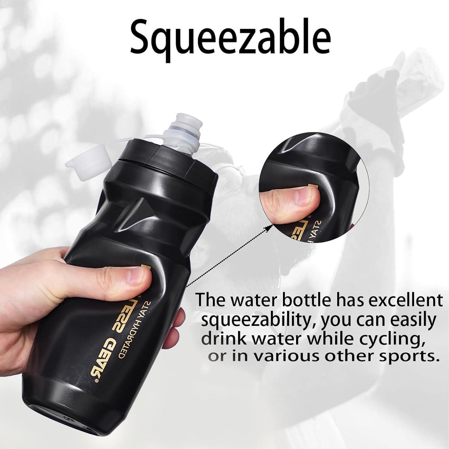 Fahrrad Flaschenhalter mit 21 Oz Trinkflasche Schwarz Gold