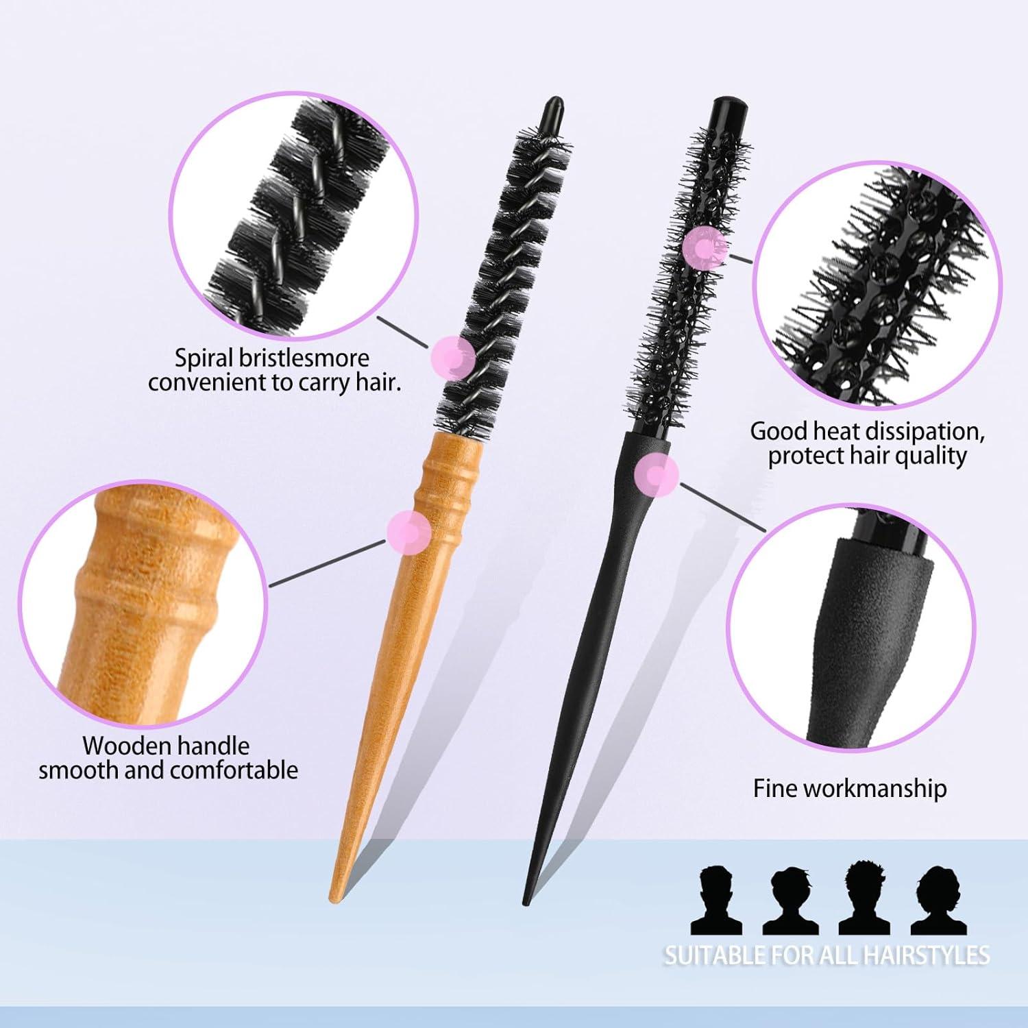 Rundbürste Klein Mini Fönbürste Haarbürste Rundhaarbürste Lockenbürste 2 Stück