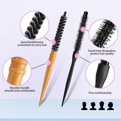 Rundbürste Klein Mini Fönbürste Haarbürste Rundhaarbürste Lockenbürste 2 Stück