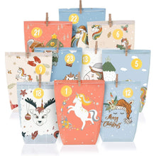 Adventskalender Tüten Einhorn Motiv 24 bedruckte