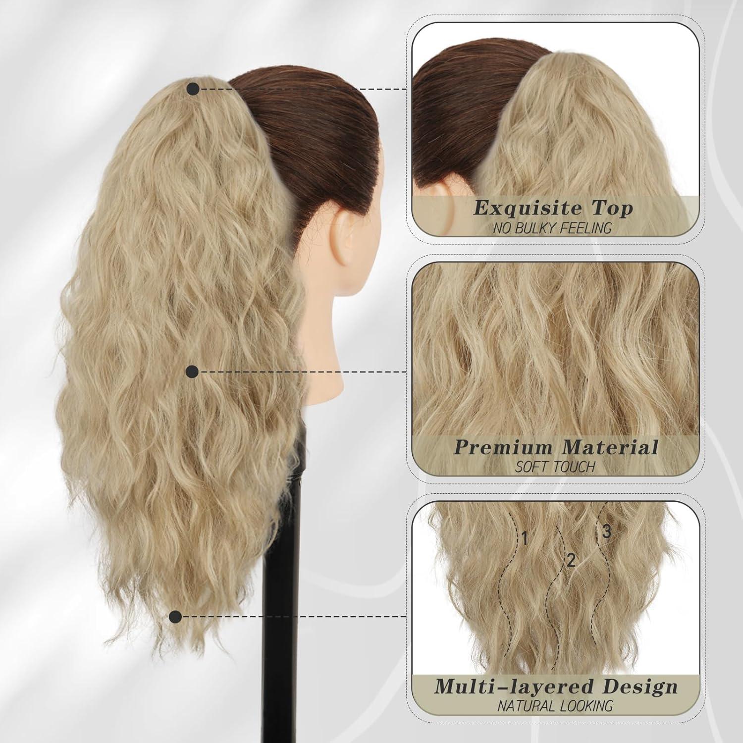 Lockige Pferdeschwanz Verlängerung Clip in Haarverlängerung 45cm