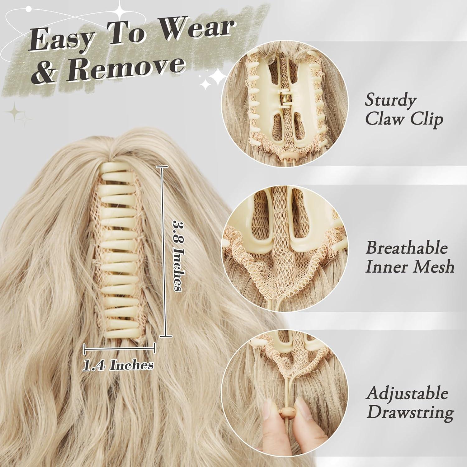 BARSDAR 45 cm Lange Lockige Pferdeschwanz Verlängerung Natürliches Haar Ponytail Extension