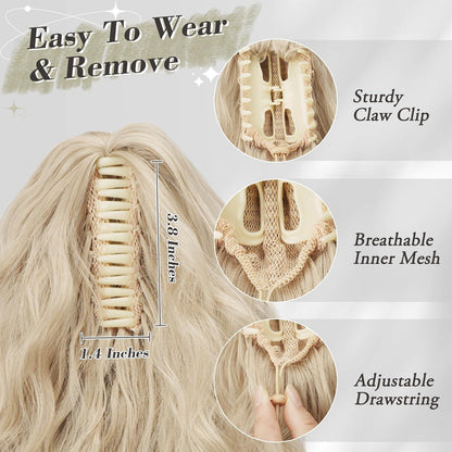 BARSDAR 45 cm Lange Lockige Pferdeschwanz Verlängerung Natürliches Haar Ponytail Extension