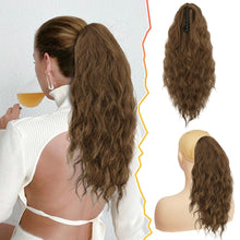 Lockige Clip-in Pferdeschwanzverlängerung 45 cm Natürliches Haar
