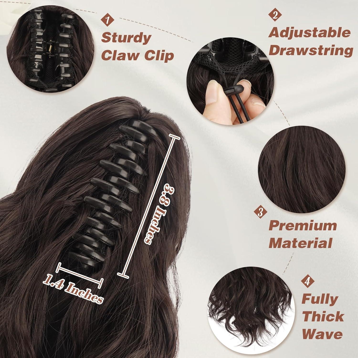 Lockiger Pferdeschwanz mit Klaue Clip 35cm - Synthetik