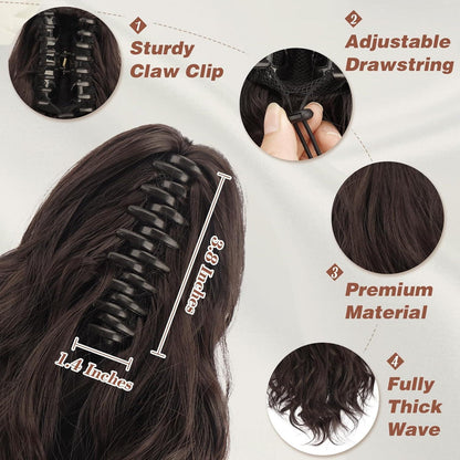 Lockiger Pferdeschwanz mit Klaue Clip 35cm - Synthetik