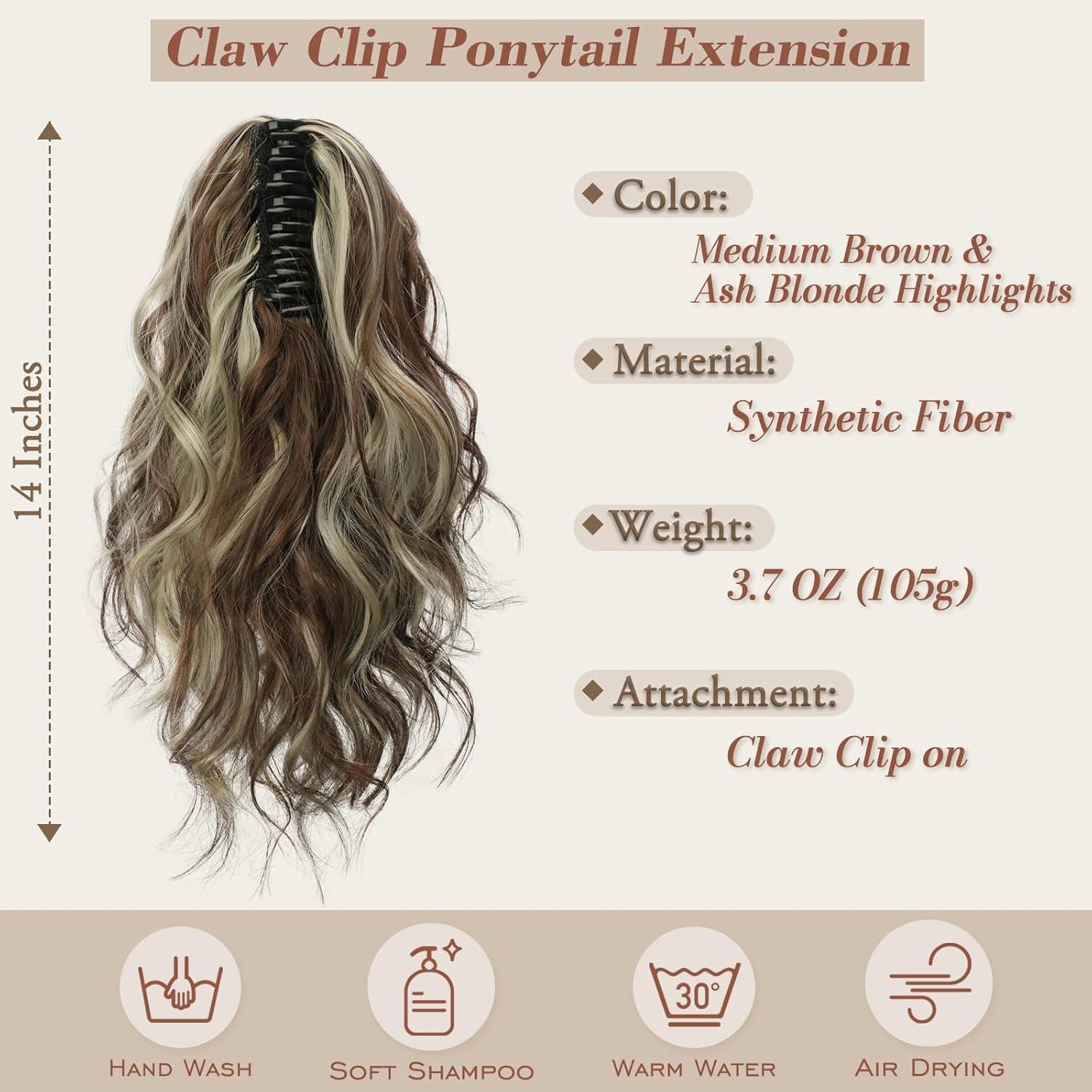 35cm Kurze Wellige Pferdeschwanz Extension Synthetik