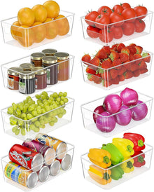8er Kühlschrank Organizer Set BPA-Frei Spülmaschinenfest Transparent