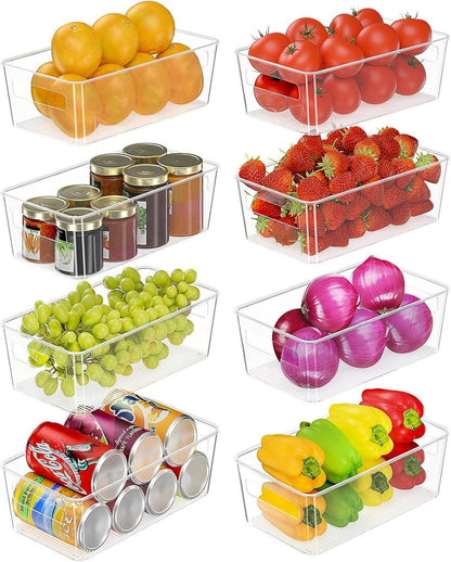 8er Kühlschrank Organizer Set BPA-Frei Spülmaschinenfest Transparent