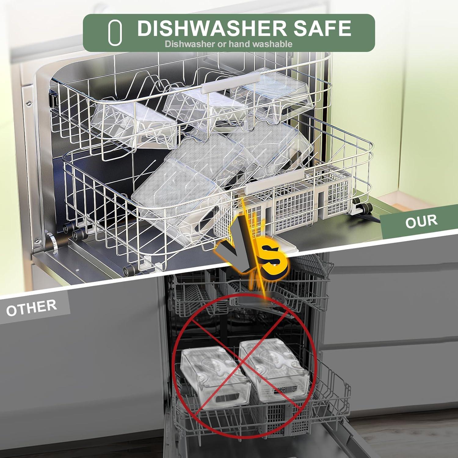 Kühlschrank Organizer Set 8er: BPA-Frei, Spülmaschinenfest, Transparent