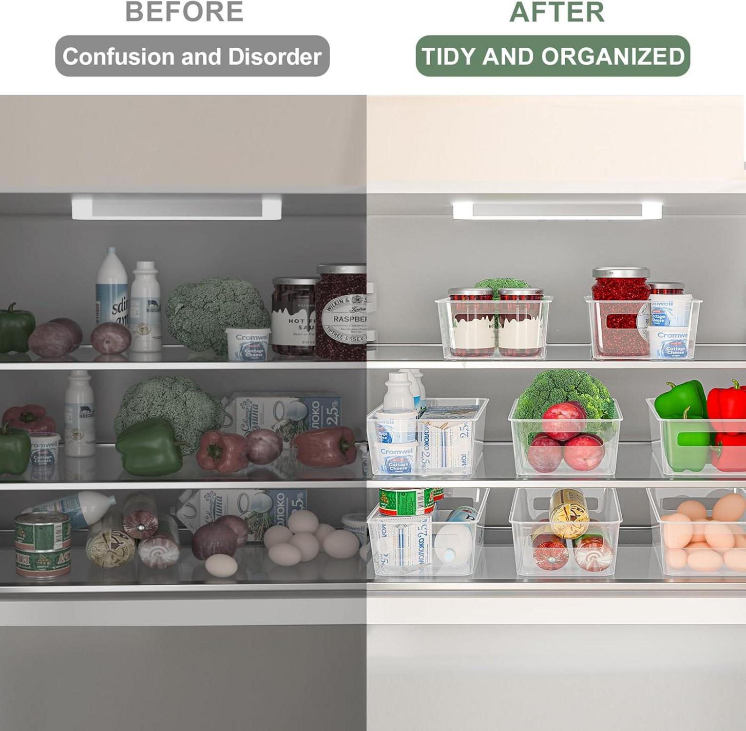 Kühlschrank Organizer Set 8er Transparent BPA-Frei Spülmaschinenfest