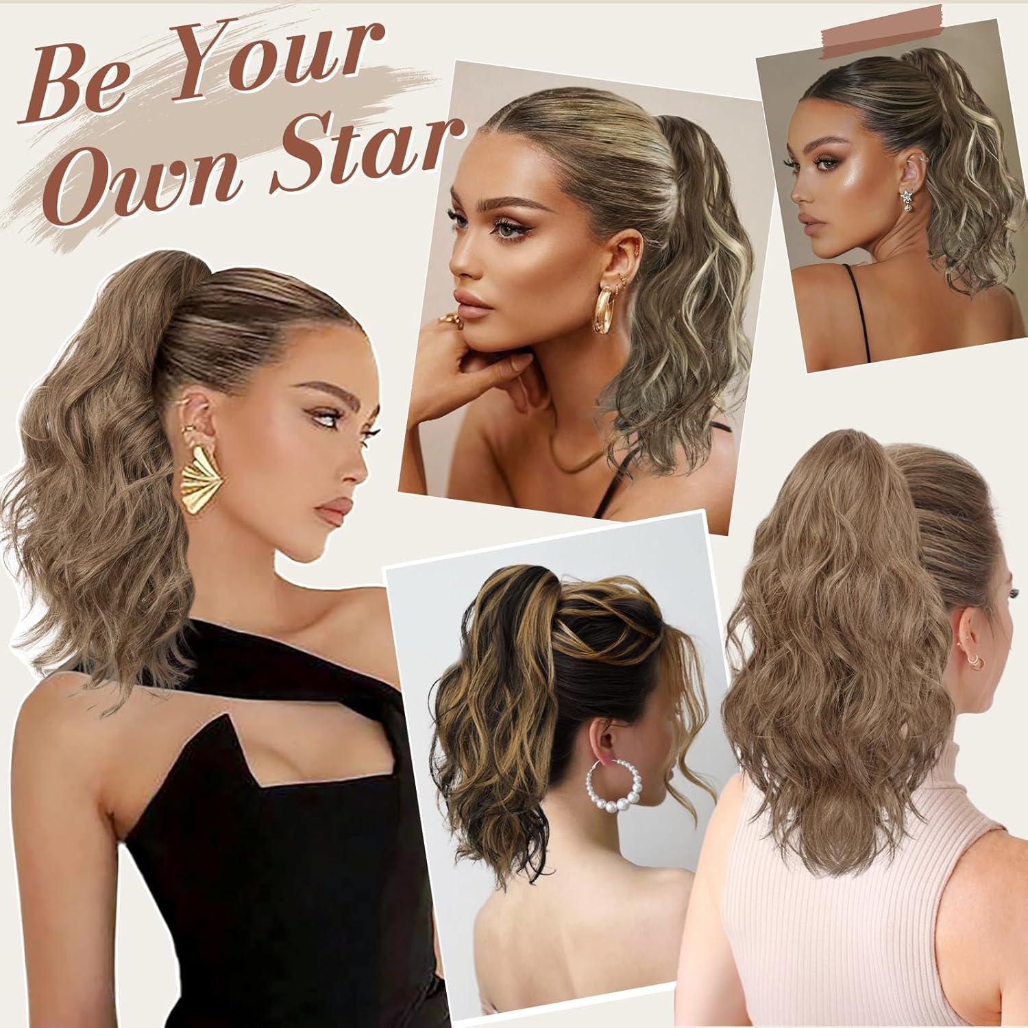 BARSDAR Klaue Clip Pferdeschwanz Extension 35cm Schwarz Blond