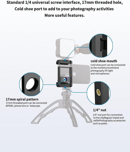 APEXEL Objektiv Adapter für 17mm Threaded Linsen Smartphone Halterung