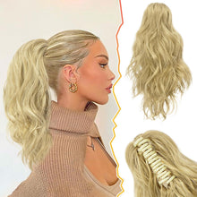 35cm Gewellte Pferdeschwanz Haarverlängerung Clip Blond