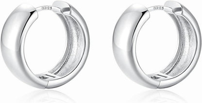 925 Silber Hoop Ohrringe Creolen Hypoallergene Knorpel Huggie 12mm