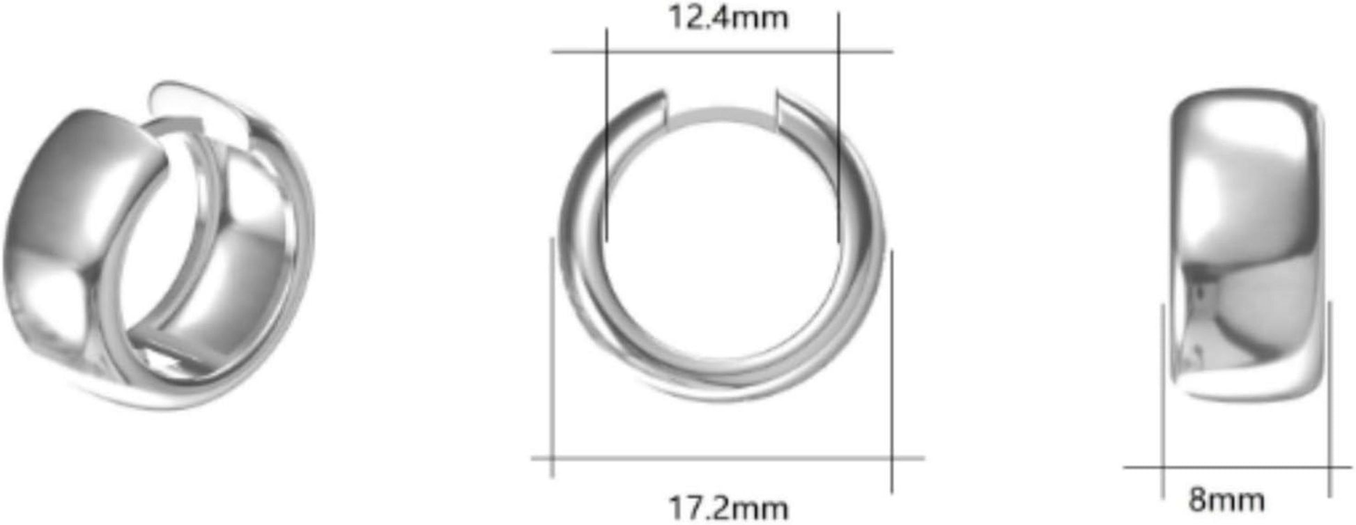 925 Silber Hoop Ohrringe Creolen Hypoallergene Knorpel Huggie 12mm
