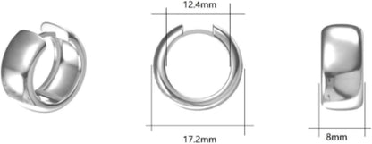 925 Silber Hoop Ohrringe Creolen Hypoallergene Knorpel Huggie 12mm