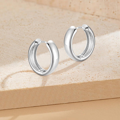 925 Silber Double Hoop Ohrringe Creolen Hypoallergen Geschenk Frauen Mädchen