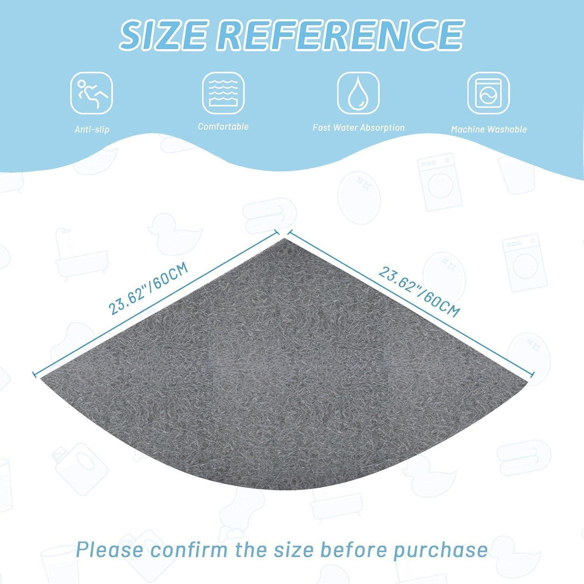 Rutschfeste Duschmatte Luffa 60x60 cm – Anti Schimmel & Abfluss