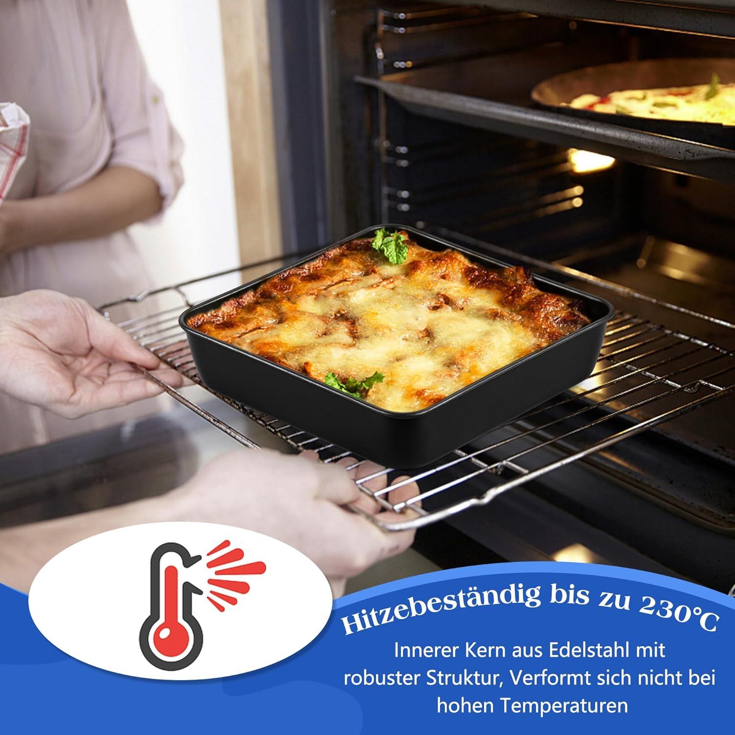 Quadratische Kuchenform aus Edelstahl mit