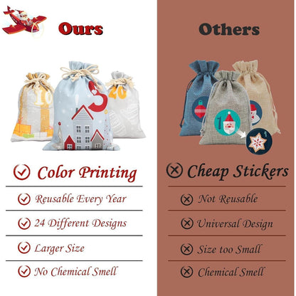 Adventskalender zum Befüllen Stoff 24 Weihnachtskalender